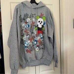 Disney Vinylmation Men’s Hoodie Line Drawing of Characters Mickey Mouse XL Hanes